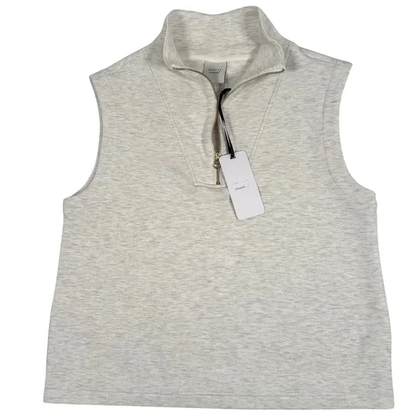 Varley Magnolia Half Zip Tank 2.0 Women Large Ivory Marl DoubleSoft New - Picture 4 of 11